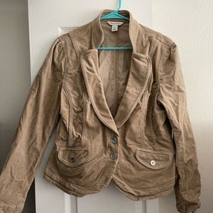 White House black market corduroy jacket tan